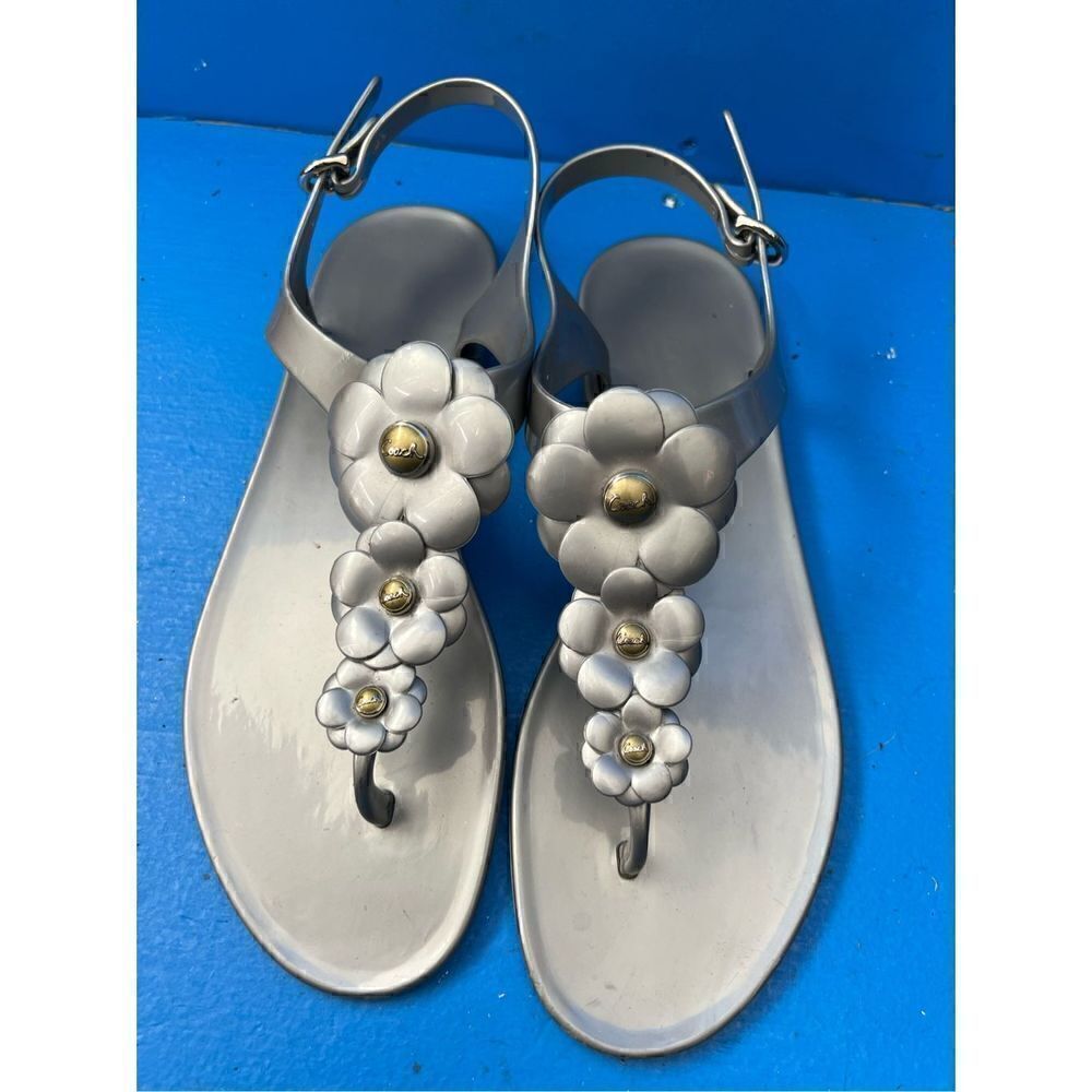 Coach metallic Light floral sandals 11B Q1063